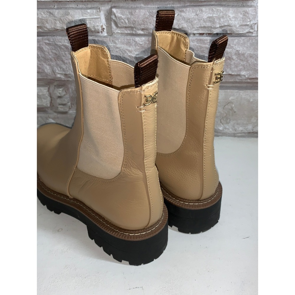 Sam Edelman Beige Leather Chelsea Lug Sole Ankle Boots - Picture 11 of 13